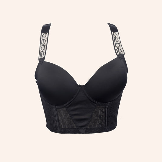 Bebe Longline Rhinestone Bra
