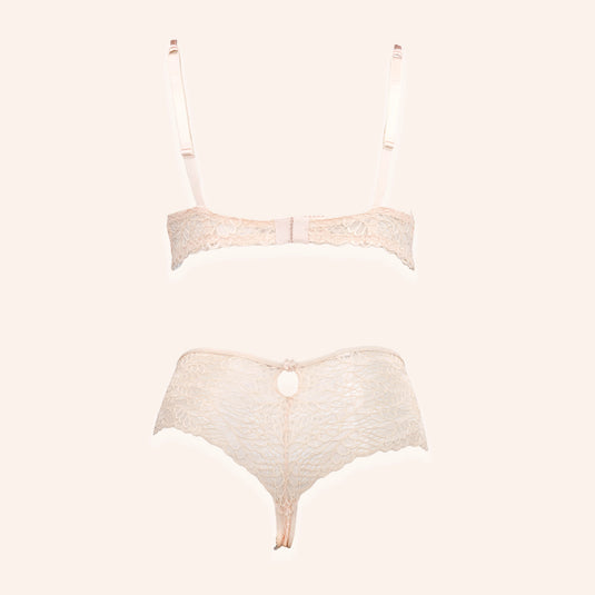 Blush Lace Bralette & Cheeky Set