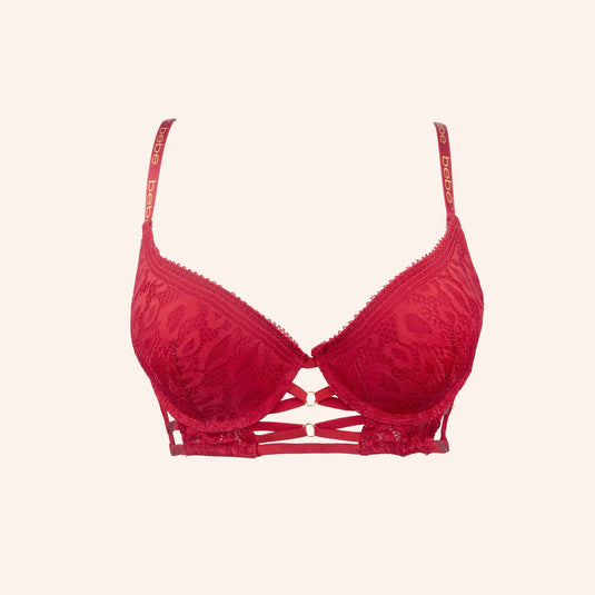 Plunge Cage-Detail Longline Bra