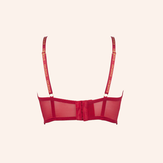 Plunge Cage-Detail Longline Bra