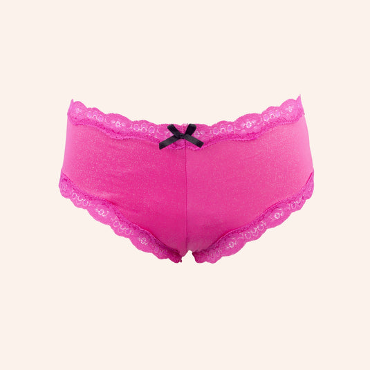 Charming Pink Lace Trim Panty