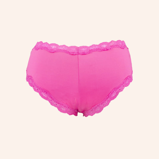 Charming Pink Lace Trim Panty