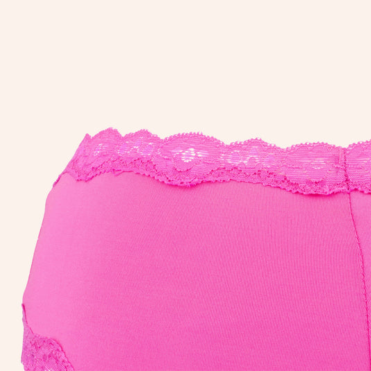 Charming Pink Lace Trim Panty