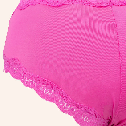 Charming Pink Lace Trim Panty