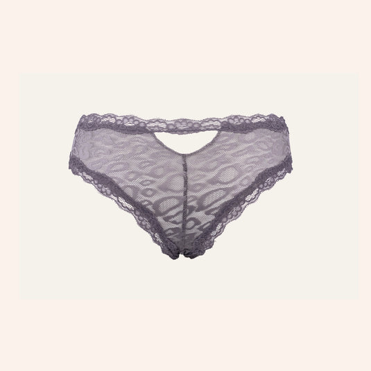Oval-Cutout Leopard Mesh Brief