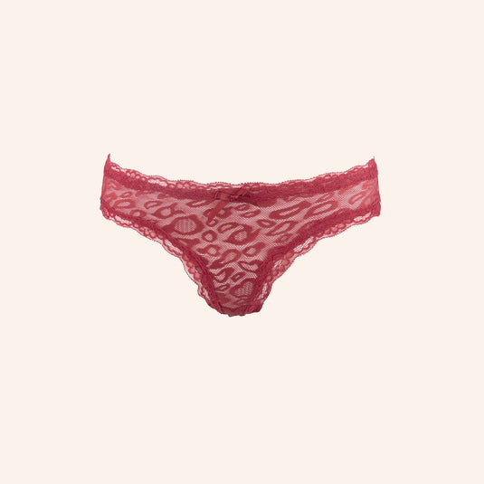 Oval-Cutout Leopard Mesh Brief
