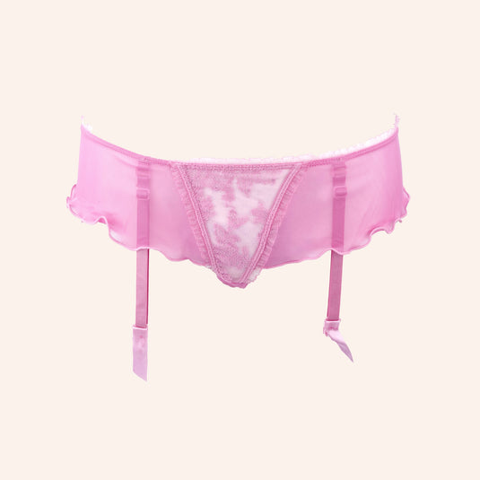 Pink High-Waisted Clean-Edge Garter Belt
