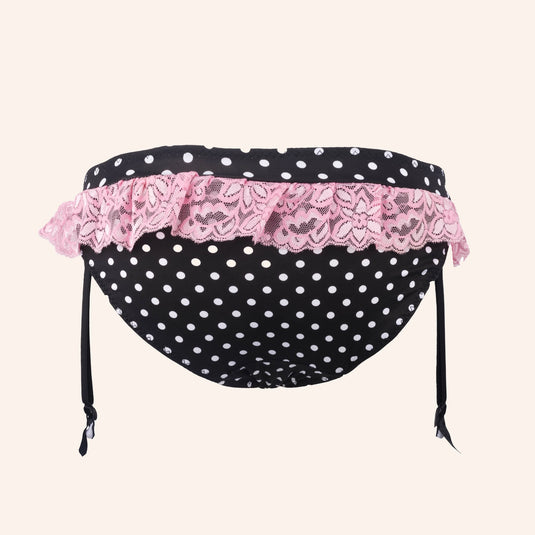 Polka Dot & Pink Lace Garter Belt