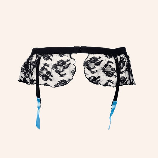 Ruffled Lace Mini Skirt Garter Belt