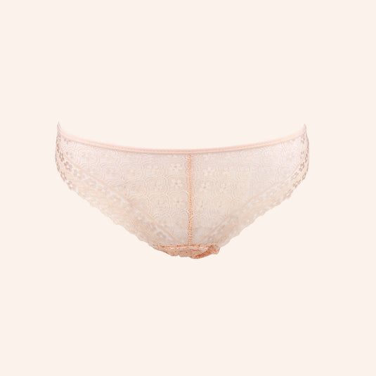 Scalloped V-Front Floral Lace Thong