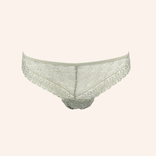 Scalloped V-Front Floral Lace Thong