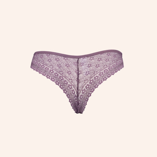 Scalloped V-Front Floral Lace Thong