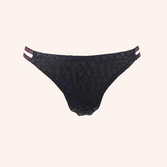 Sheer Leopard Burnout Thong