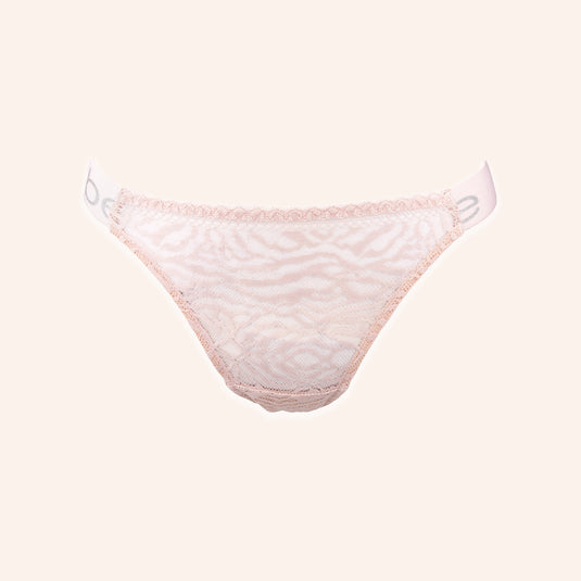 Sheer Tiger Stripe Lace Thong