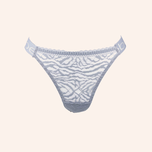 Sheer Tiger Stripe Lace Thong