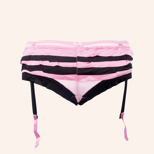 Striped Mesh Garter Belt