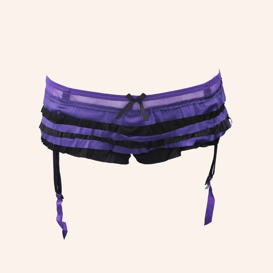 Striped Mesh Garter Belt