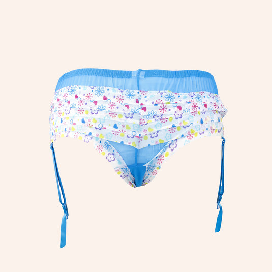 Summer Vibe Mesh & Lace Garter Belt