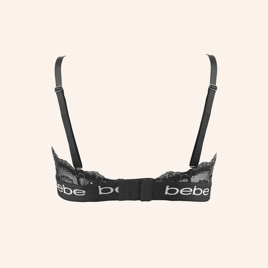 bebe Floral Lace Logo Bra