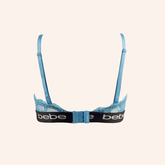 bebe Floral Lace Logo Bra