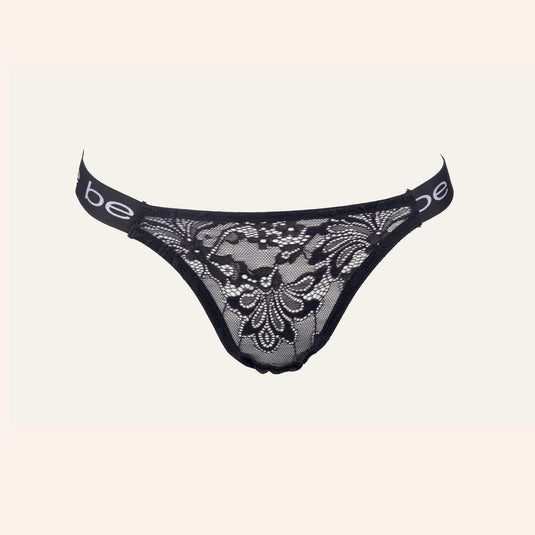 bebe Graphic Band Floral Lace Panties