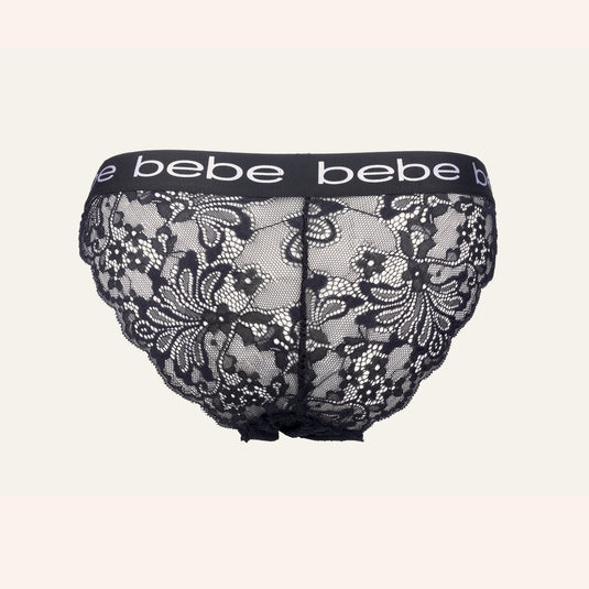 bebe Graphic Band Floral Lace Panties