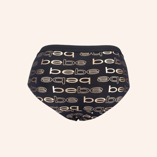 bebe Hipster All-Over Gold Logo Underwear