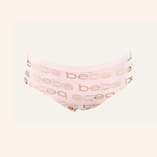 bebe Hipster All-Over Gold Logo Underwear