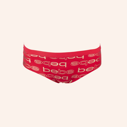 bebe Hipster All-Over Gold Logo Underwear
