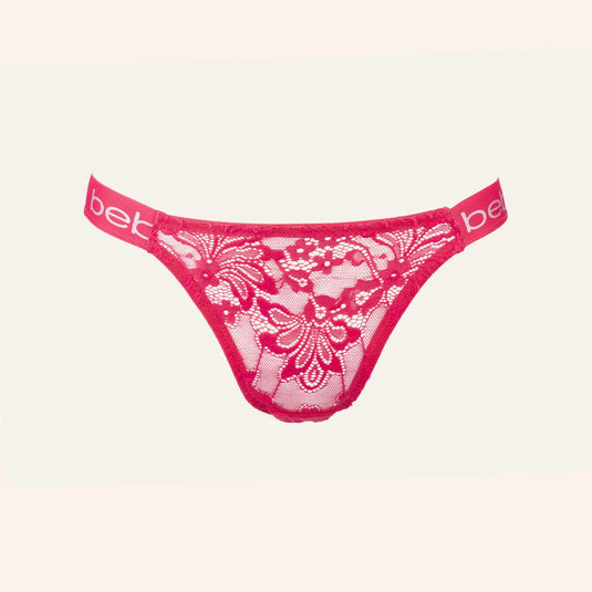 bebe Graphic Band Floral Lace Panties