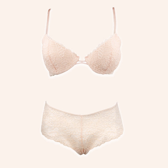 Blush Lace Bralette & Cheeky Set