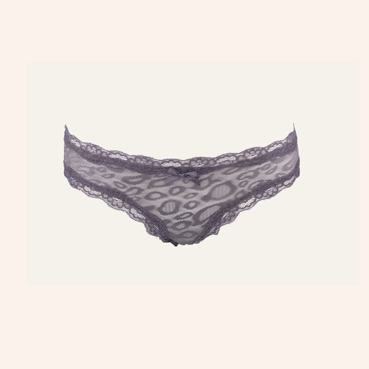 Oval-Cutout Leopard Mesh Brief