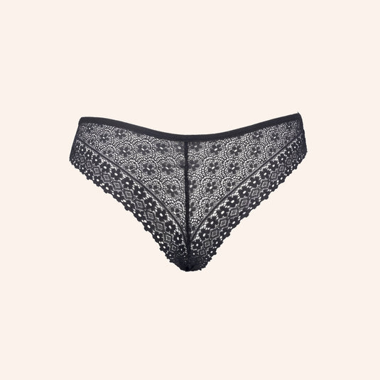 Scalloped V-Front Floral Lace Thong