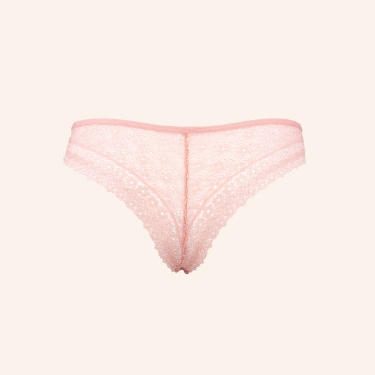 Scalloped V-Front Floral Lace Thong