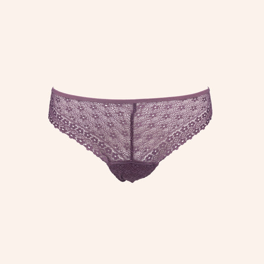 Scalloped V-Front Floral Lace Thong