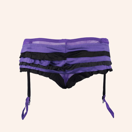 Striped Mesh Garter Belt